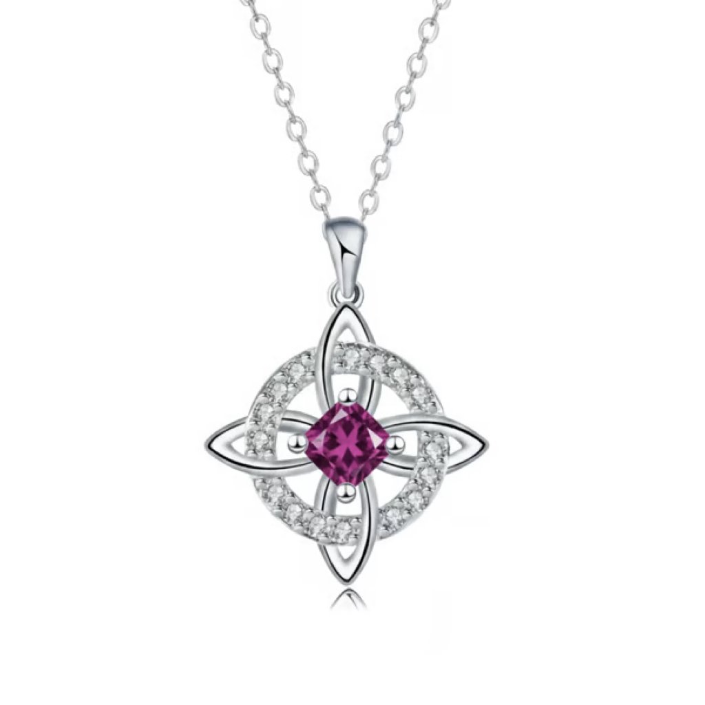 Mystical Necklace with a Birthstone and the Witches' Knot – Natural Crystal 🔮💞 Protect Your Loved Ones