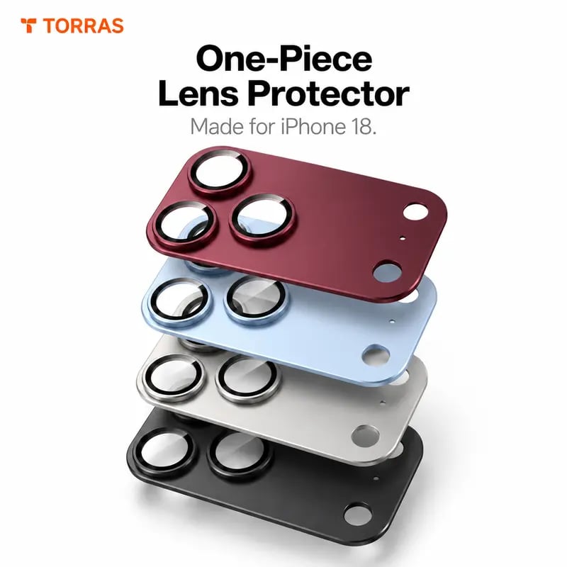 📱All-in-one metal frame lens and module protector for iPhone 18/17 series