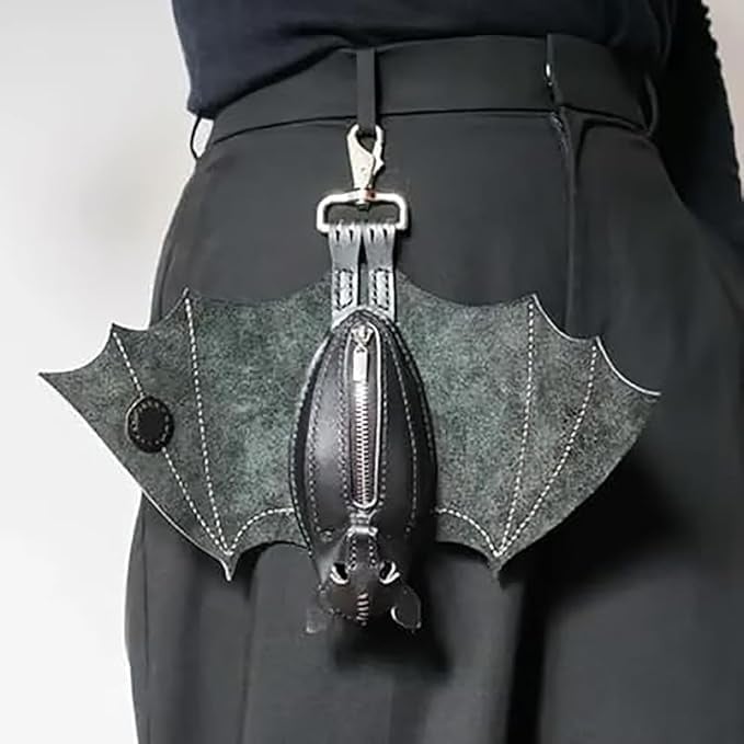 Gothic Design Leather Bat Coin Purse🦇