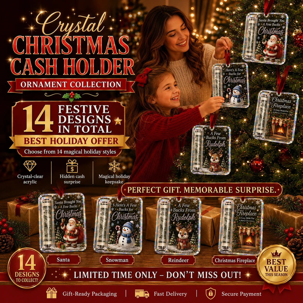 💵🎄 Christmas Gift Hanger – Turn money into a Christmas surprise (2pcs)