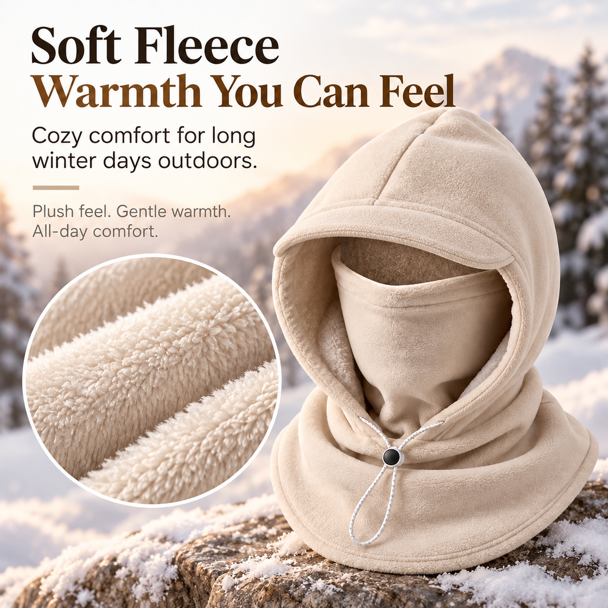 ❄️ Winter Thermal Face Mask Hood – Windproof Fleece Balaclava for Outdoor Activities