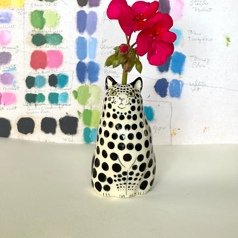 ⏳ Limited-time offer ⏰ Polka dot cat vase