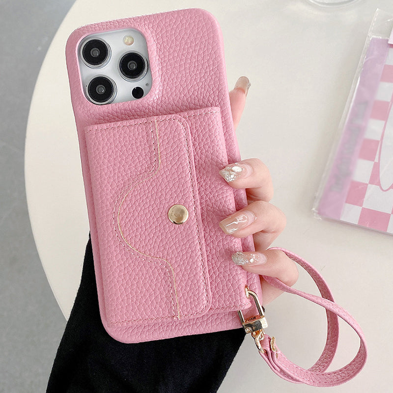 🔥Phone case with mirror and wrist strap