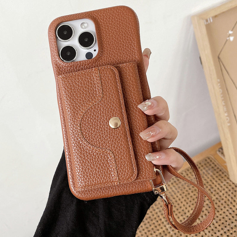 🔥Phone case with mirror and wrist strap