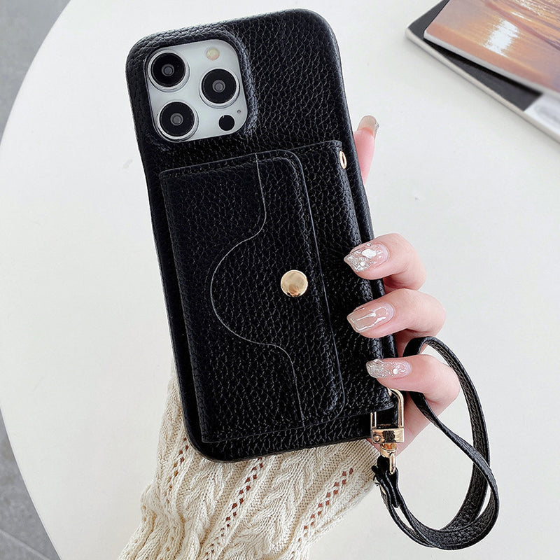 🔥Phone case with mirror and wrist strap