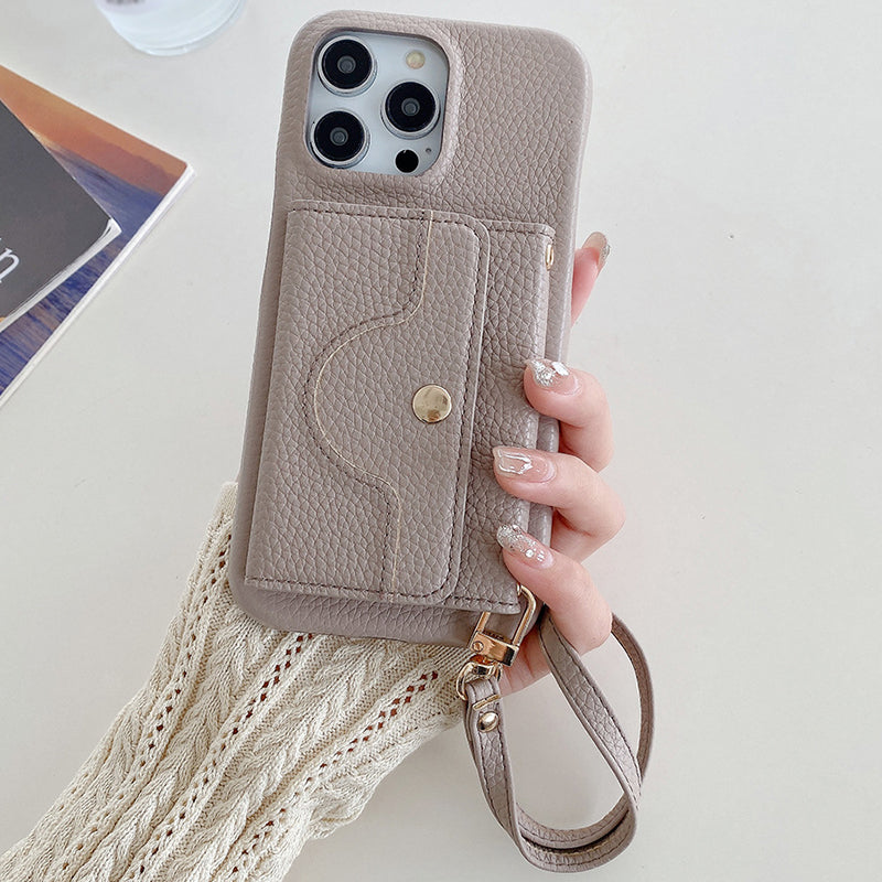 🔥Phone case with mirror and wrist strap