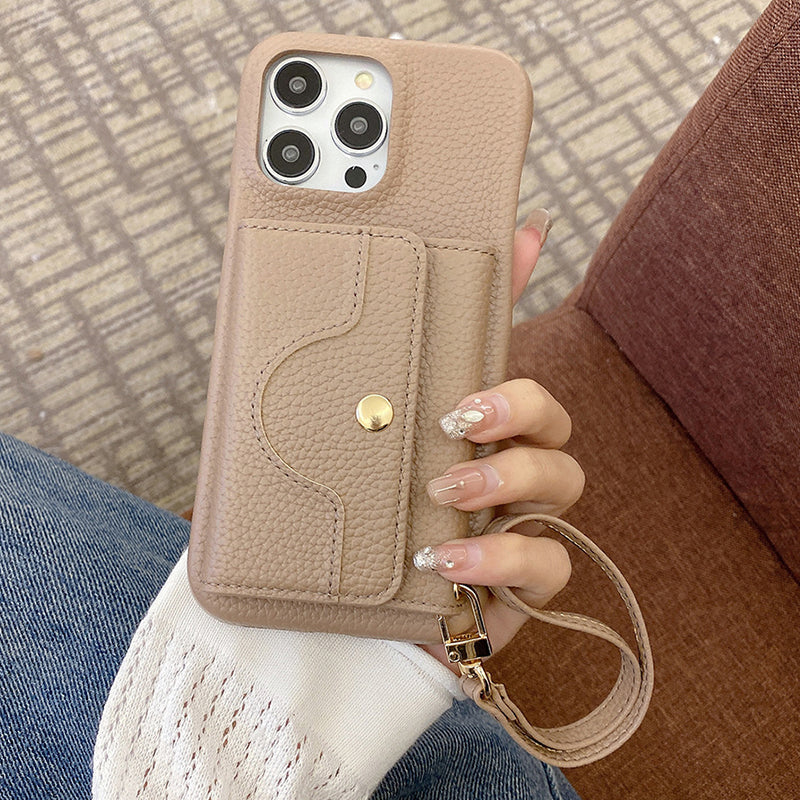 🔥Phone case with mirror and wrist strap
