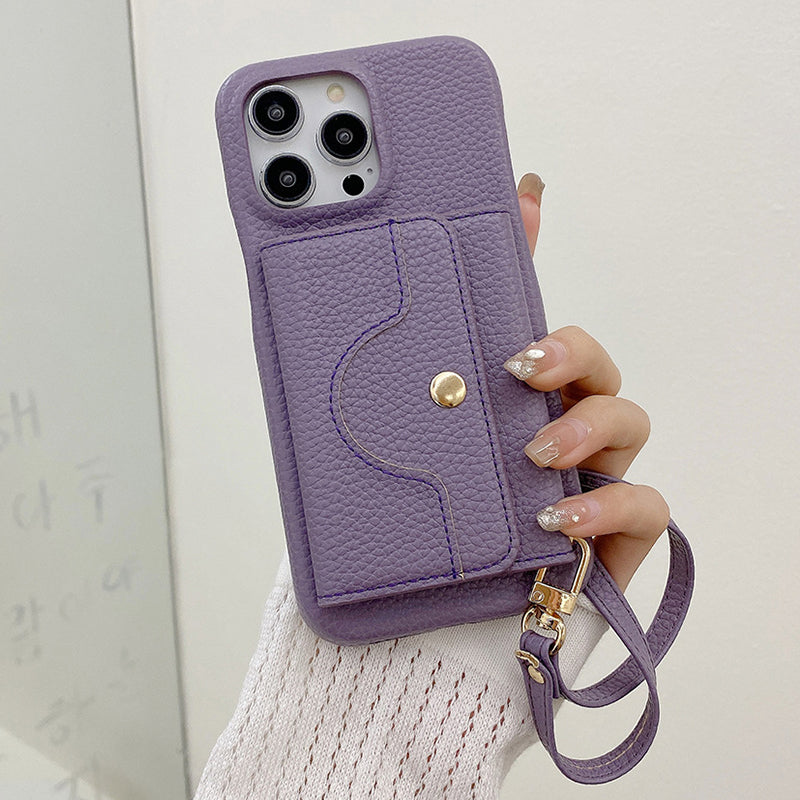 🔥Phone case with mirror and wrist strap
